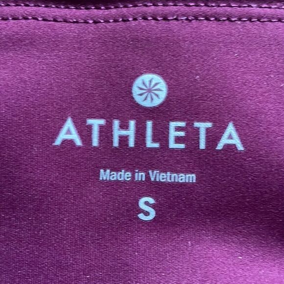 Athleta Maroon Sonar Mesh Perforated Cropped Leggings - Picture 2 of 6